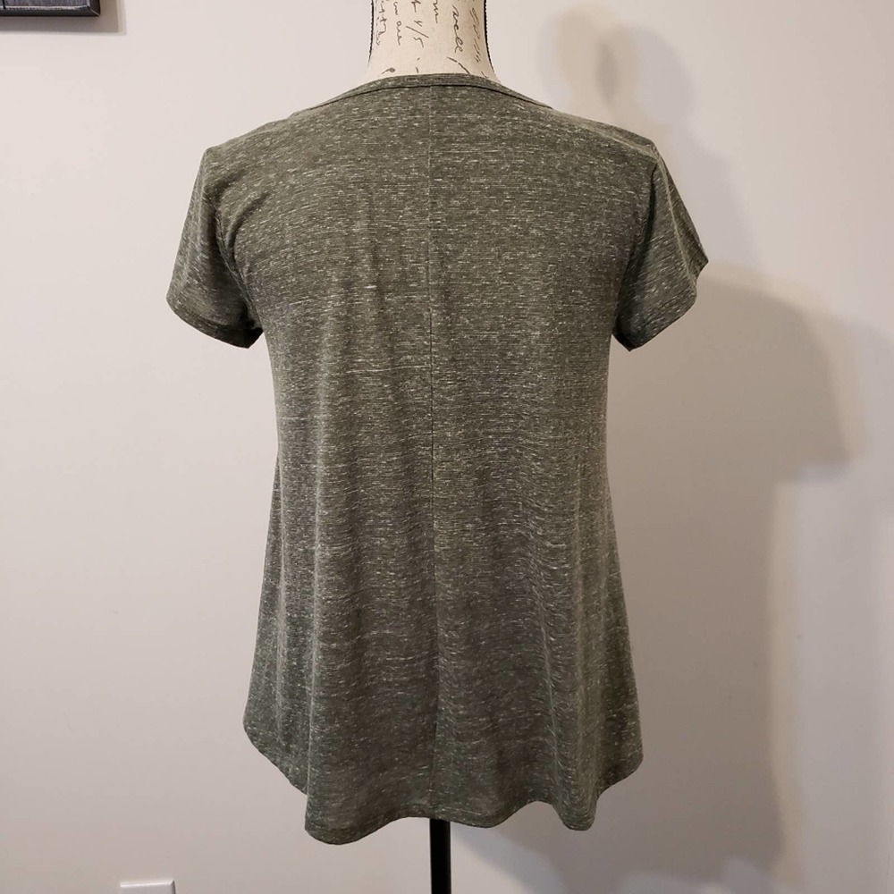 Style & Co Size XS Short Sleeve Swing Tee Mystic Moon Print Heather Green - Picture 2 of 7